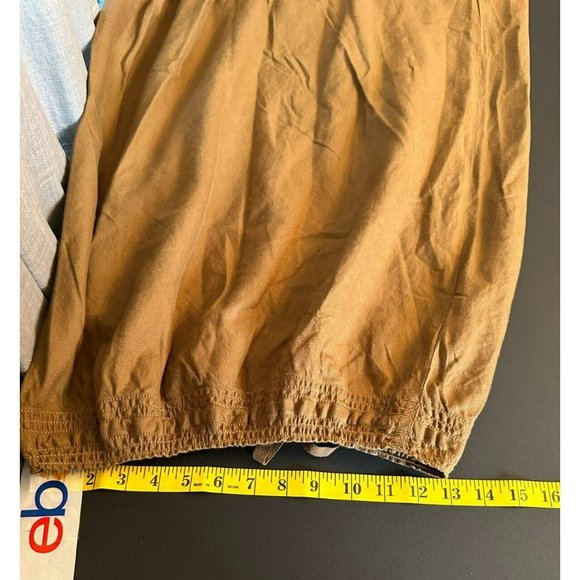 Eddie Bauer Womens Linen Blend Maxi Skirt Size M Tall Brown Pull On Lightweight - Picture 5 of 7